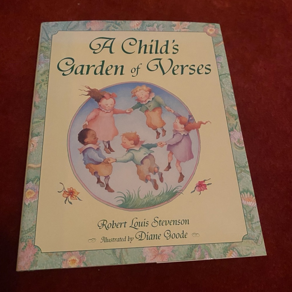 Children's Poetry Book with Green and Cream Cover
